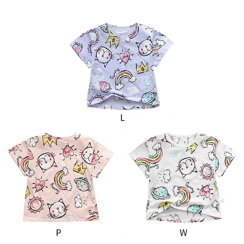 Детская одежда для малышей; футболка с короткими рукавами и круглым вырезом; Детские футболки с рисунком; хлопковая дышащая одежда для мальчиков и девочек