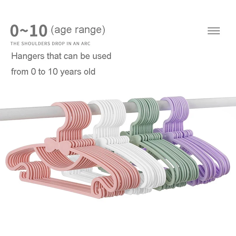 Kids Clothes Hanger Racks 10PCS Portable Display Plastic Children Coats Hanger Baby Clothing Organizer