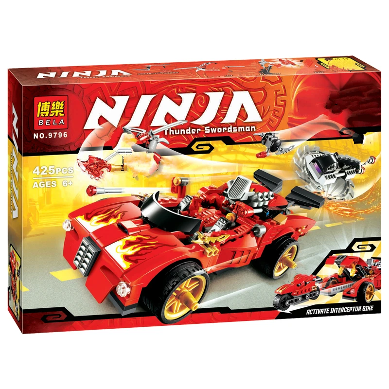 425 шт. Ninjagoing Kai зарядное устройство перехватчик автомобиль строительные блоки
