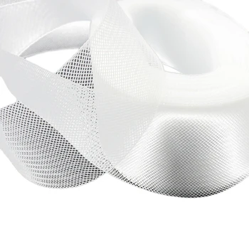 

80Mm 50Yards Flat Stiff Plain Hard Crinoline Horsehair Mesh Braid for Wedding Dress/Hat Sewing Accessories-White