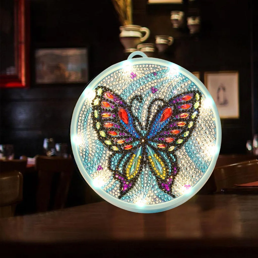 Night Light Table lamp LED Diamond Painting Crosses Crystal Art Decor Gift New 