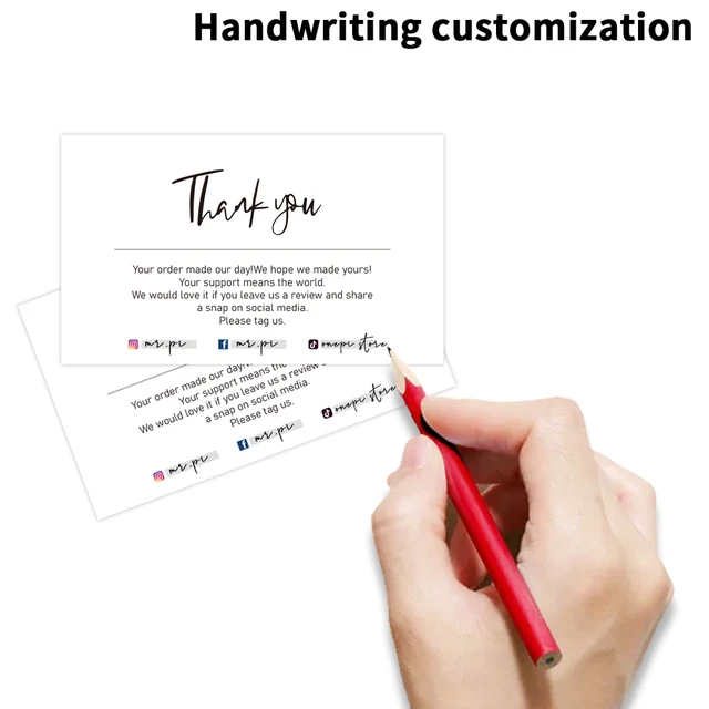 30 Pcs Thank You For Your Order Card Custom Write Your Name ...