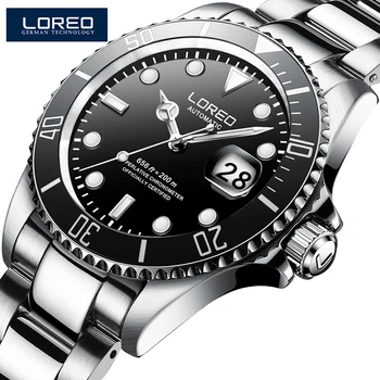 

LOREO Men Sport Buzos Watch Dive Design Mechanical Watches Stainless Luxury Brand Automatic Saat Watch montre automatique homme