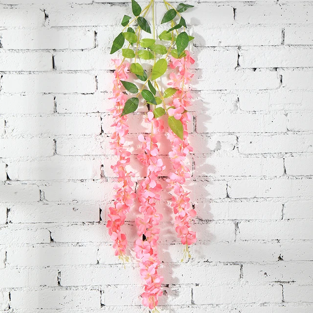 Wisteria Vine Artificial Flowers Silk Garland Arch plant decor home garden decoration hanging plant wall christmas decoration SMTZTH015