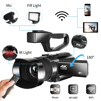 

4K Video Camcorder 48MP WIFI 30X Digital Zoom 3.0 Inch Ultra HD Touch Screen Recorder Photography Digital Video Camera