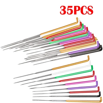 MIUSIE 펠트 공예 바늘 펠트 울 펠트 포켓 바늘 세트, 펠트 바늘 용품, 컬러 코드 울 펠트, 4 가지 유형, 35 개