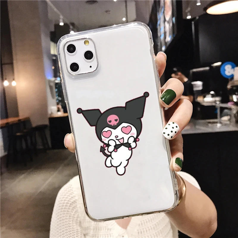 Kuromi милый прозрачный мягкий силиконовый чехол для телефона из ТПУ для iPhone 5 SE 6s 7 8 Plus X XR XS Max 11 11Pro 11Pro Max