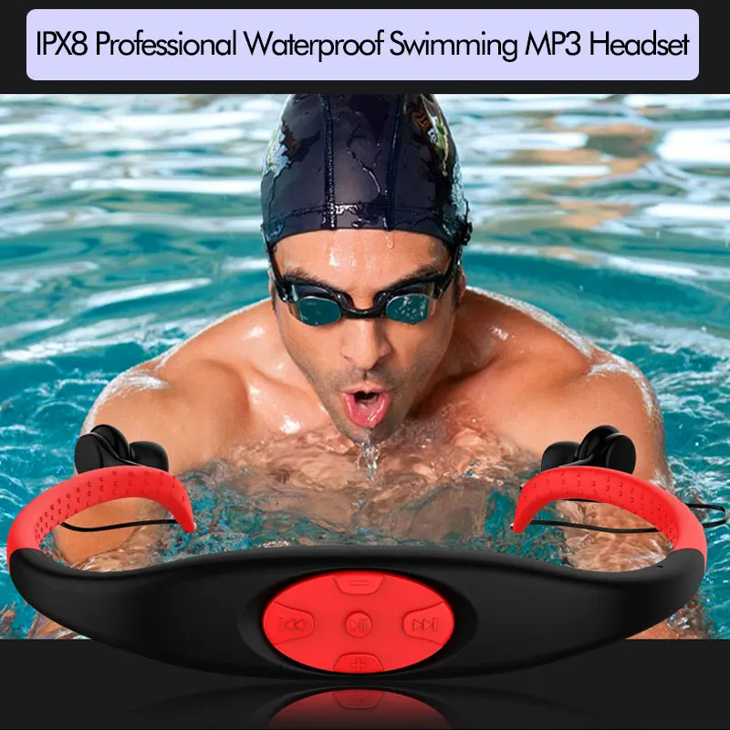 Wireless Earphones IPX8 Waterproof Swimming Headphone Sport Earbud with