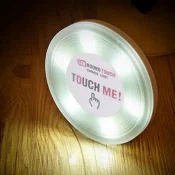 

SOLLED Round Cabinet Light with Touch Switch Cute Patting Lamp Mini Night Lamp Decoration