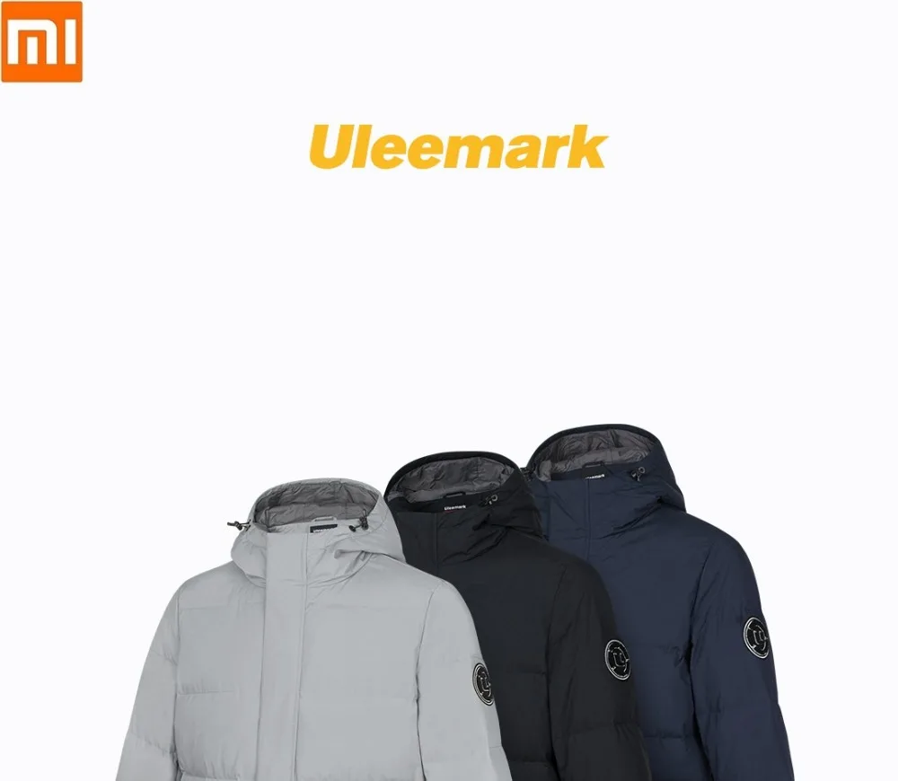 Xiaomi ULEEMARK, Мужская Утепленная куртка средней длины, пуховик, 80% утиный пух, пальто, ветрозащитная, водонепроницаемая, ветровка