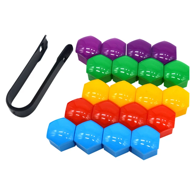 20pcs 17mm 19mm Wheel Nut Bolt Head Cover Cap Protective Bolt Caps Exterior Decoration Protecting Bolt Rims Screws Plugs random