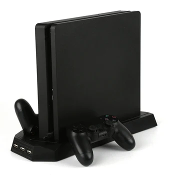 

Vertical Cooling Stand with Classic Colors Game Console Simple Enduring Dual Charger Dock Station for Sony PS4