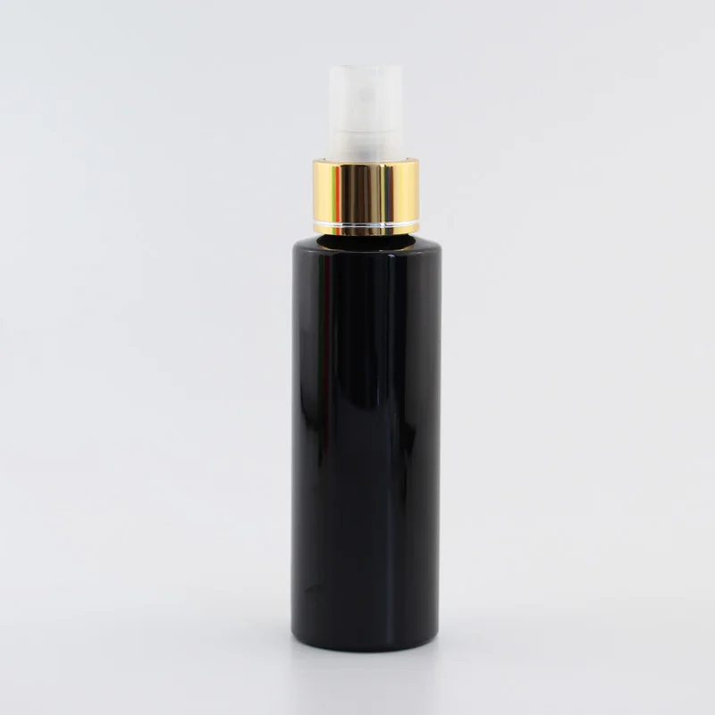 120 мл X 40 пустой цветной пластиковый флакон для косметики с золотой спрей насос многоразового использования флакон духов 4 унции насос для мелкодисперсного разбрызгивателя контейнер - Цвет: Black Bottle Clear
