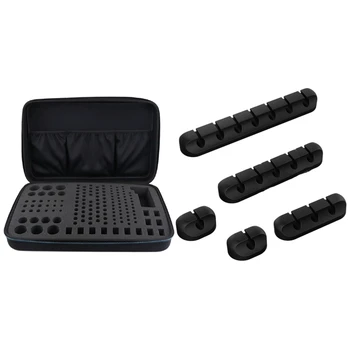 

1 Set Cable Management Cord Organizer,Self Adhesive Cord Holder & 1 Pcs Battery Charger Storage Bag