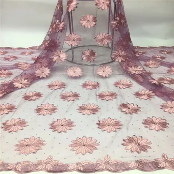

2019 beads Latest French Nigerian stones Laces Fabric High Quality Tulle African Laces Fabric Wedding African French Tulle Lace