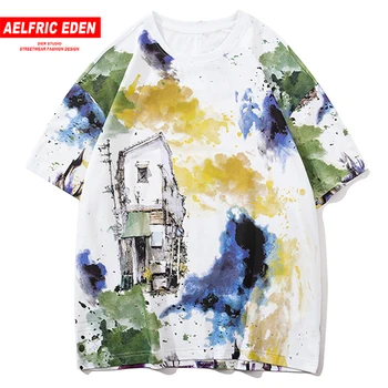 

Aelfric Eden Streetwear Hip Hop T Shirt Men Graffiti Print Harajuku Short Sleeve Tshirt 2020 Summer Cotton Oversize Tops Tie Dye