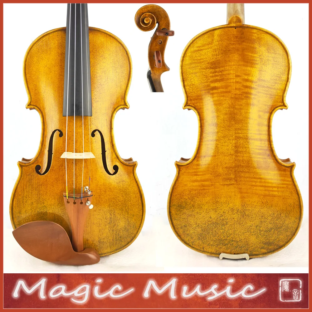 50 лет ели! Скрипка Harrison Amati 4/4 Geige#2158, уровень концерта и ручной работы масло антикварный лак