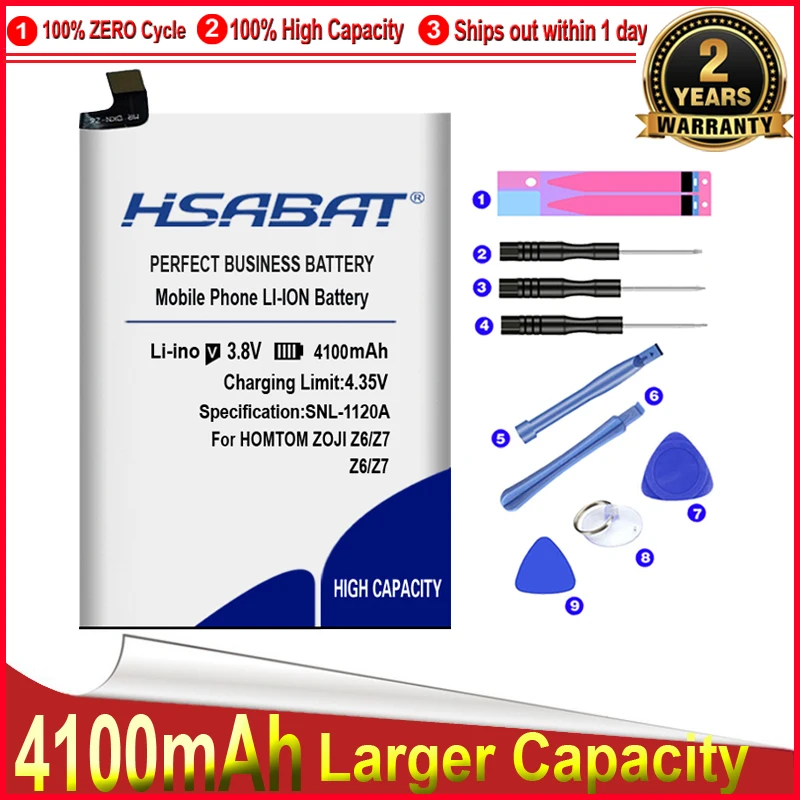 HSABAT 0 цикл 4100mAh батарея для HOMTOM ZOJI Z6 / Z7 высокое качество Мобильный телефон