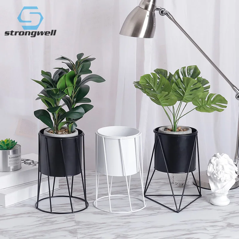 

Strongwell Nordic Iron Art Flowerpot Flower Tub Planter Tin Bucket Arts Crafts Balcony Home Decoration Desktop Creative Contract