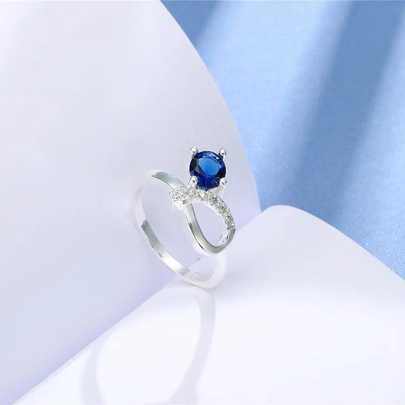 Bague Ringen, дизайн, кольцо 925, ювелирное изделие для женщин, с геометрическим узором, модный сапфировый камень, бант, Подарок на годовщину, вечерние, свадебные