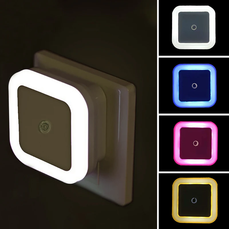 Sem fio led night light sensor de luz da noite mini ue plugue luz da noite lâmpada para sala estar