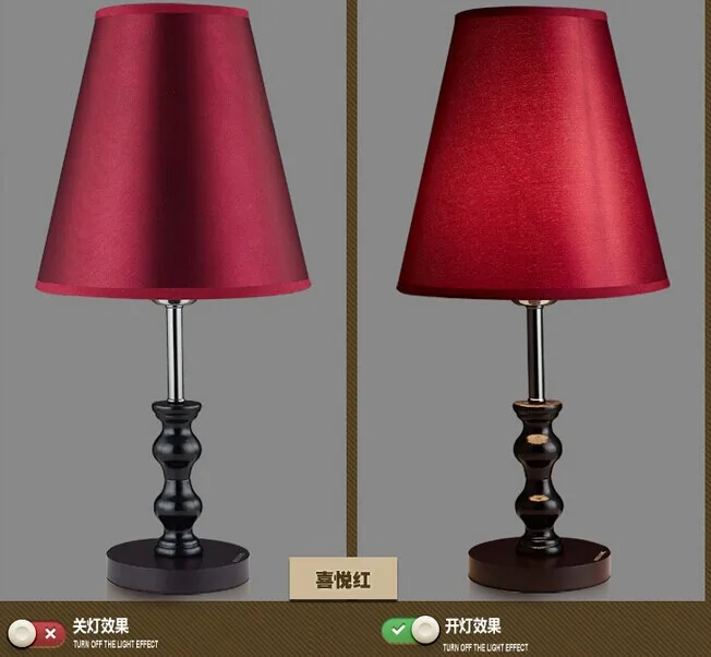 Lâmpada de Mesa Pano Nórdico Criativo Café Quarto Estudo Cabeceira Arte Candeeiro Mesa Madeira Stent Vermelho - Branco Cor Abajur za 5 Cheap Luminária de mesa