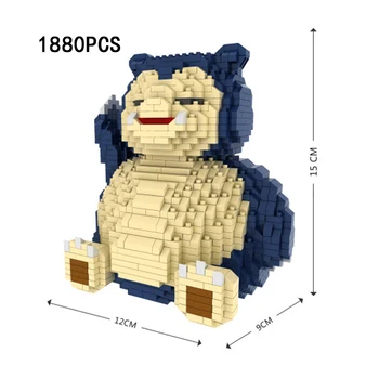 

Hot cartoon game figures poke mon snorlax micro diamond block Nintendoes model building bricks nanobricks toys collection