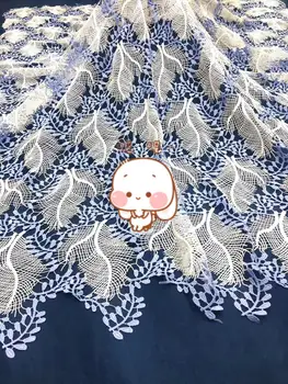 

newest embroidery lace fabric with muti color by leaf pattern JOY-3225 african lace fabric for fashion dress of ladies