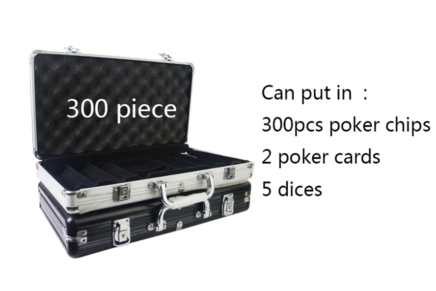 Boîtier pour jetons de casino Texas Poker, en aluminium, argent, noir, boîte de haute qualité, capacité de 100 à 500 pièces