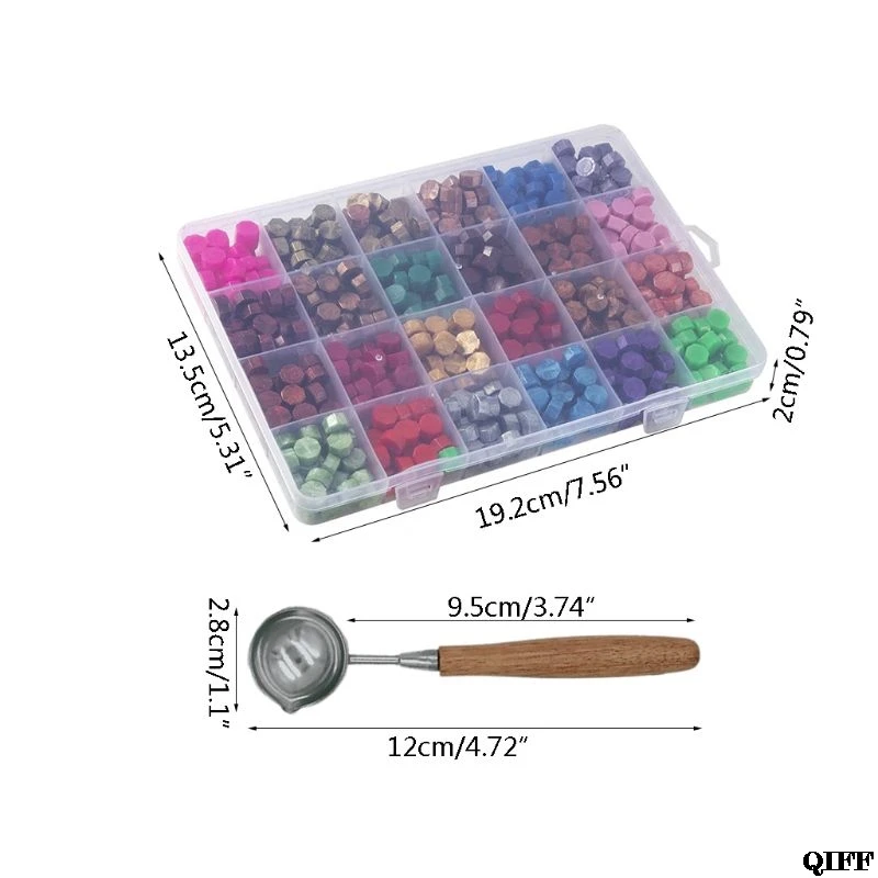 Drop Ship 600PCS Sealing Wax Beads Packed in Plastic Box, with Tea Candles and Wax Spoon