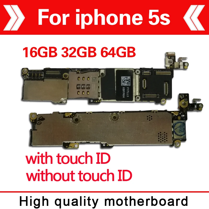 Оригинальная разблокированная материнская плата для iphone 5S без сенсорного ID/с сенсорным ID, для iphone 5S логические платы, 16 ГБ/32 ГБ/64 ГБ