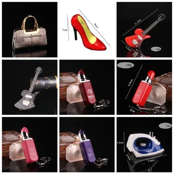 

Special Hot Creative High Heels Flat Shoes Toilet Guitar Lipstick Tron Cute Shape Lighter Portable Key Chain Cigarette Lighter
