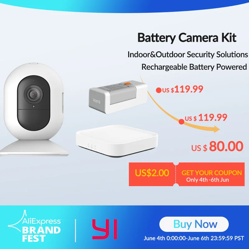 YI Kami 1080P Wire Free Ip Camera Kit Wireless Outdoor Battery Security Camera Motion Detection Night Vision Two Way Audio|Surveillance Cameras| - AliExpress