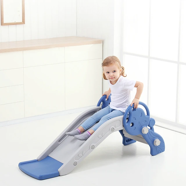  US $200.00  Baby Slide Toys Children Indoor Mini Playground Kids Slide with Basketball Box Multi-functional Toy