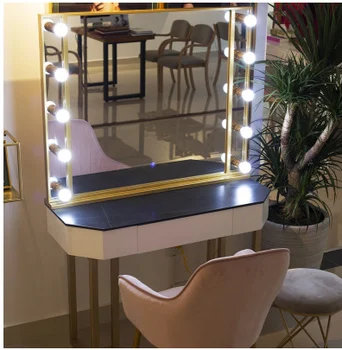 

New studio professional makeup table dressing table Simple and modern Nordic ins net red beauty salon try makeup mirror with lig