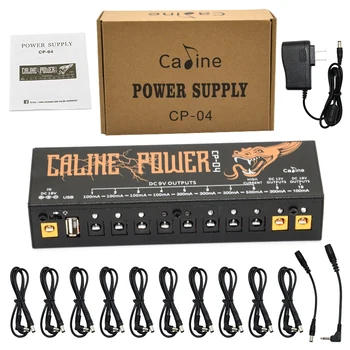 

Caline Cp-04 Guitar Pedal Power Supply 10 Isolated Output Power Tuner Short Circuit /Overcurrent Protection Guitar Effect Power