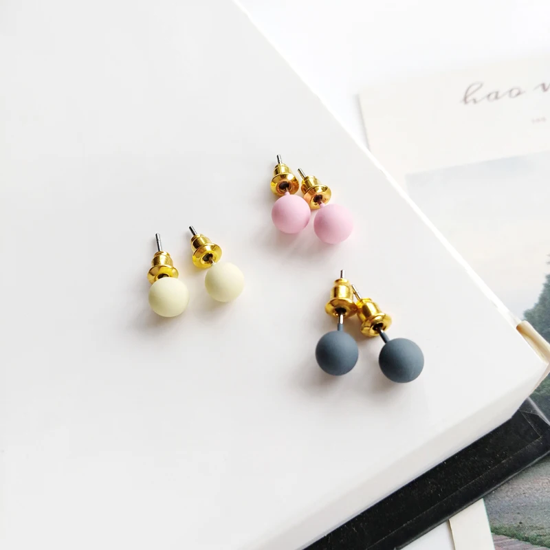 

WEISHUOLI Metal Enamel Simple and compact geometric shape, colorful solid color, fashion, wild earrings For Women