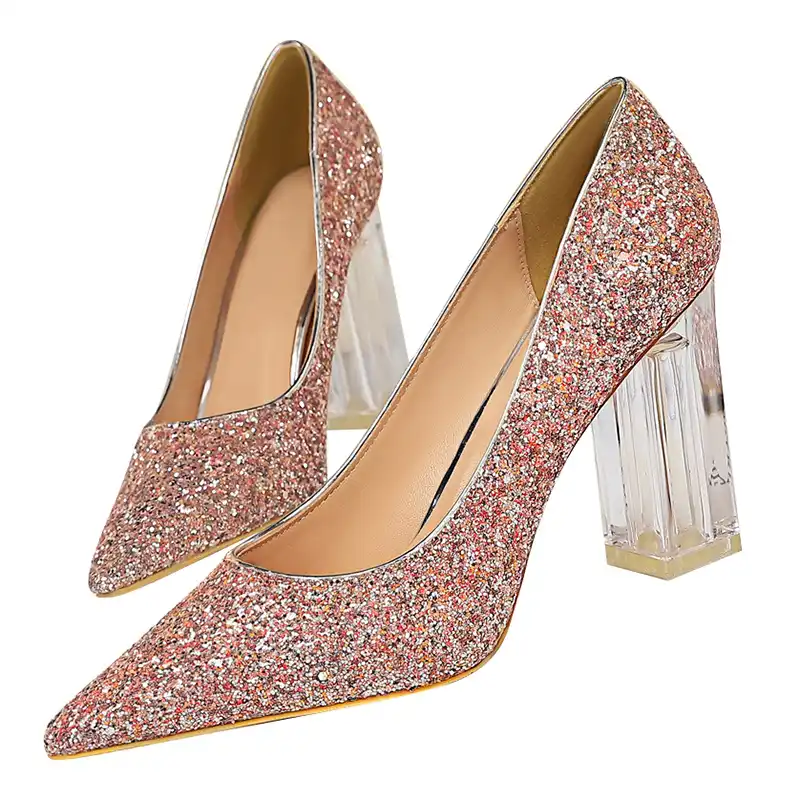 silver block court heels