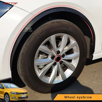 

For Volkswagen VW Polo Plus 2019 Wheel Eyebrow Anti-Collision Anti-Scratch Rubber Decorative Stickers Widened Fender