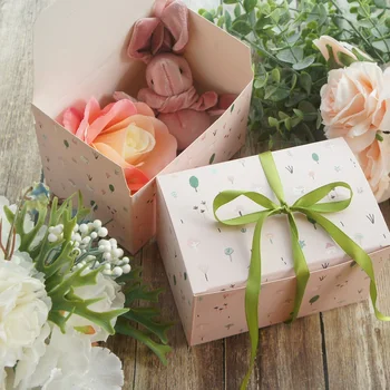 

Pink Forest Design 10pcs 15*10*9 Cm Paper Box Candy Cookie Jar Candle Christmas Wedding Party Christmas DIY Gift Packaging