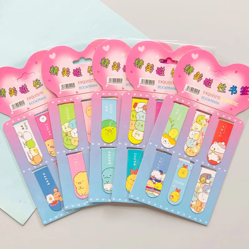 Каваийский мультфильм Sumikko Gurashi магнитные закладки для книг маркер страницы