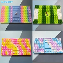 Grand jeu Push Rectangle coloré pour adultes, teinture par nouage, avec dés, fossette Simple, anti stress, amusant, en famille