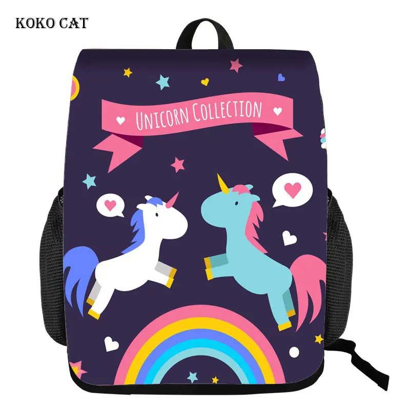 

Koko Cat Cute Cartoon Unicorn Printed School Backpack for Teenage Girl Women Travel Orthopedics Satchel Bagpack Mochila Infantil