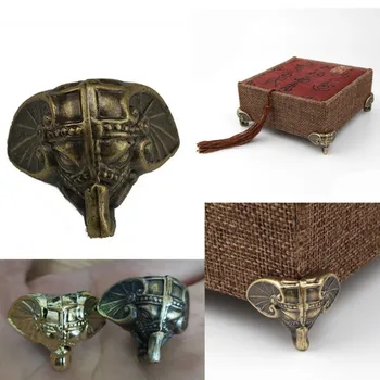 

8PCS 28*23mm Antique Elephant Vintage Bronze Jewelry Chest Box Wooden Case Decorative Protection Feet Leg Plastic material