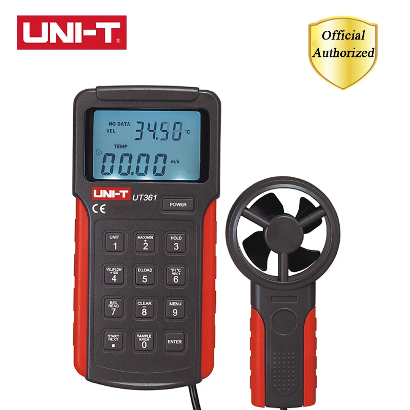 

UNI-T UT361 UT362 High-Precision Anemometer wind speed temperature tester Wind Count Units Switch Wind Speed Display