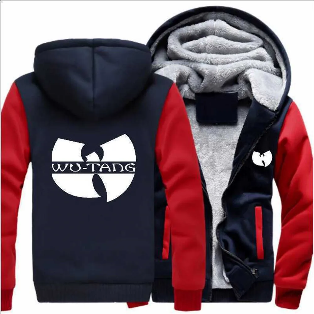 Новинка года; Сезон Зима; Wu-tang band; модная куртка с капюшоном на молнии с принтом унисекс; толстовка в стиле хип-хоп; плотное теплое удобное хлопковое пальто