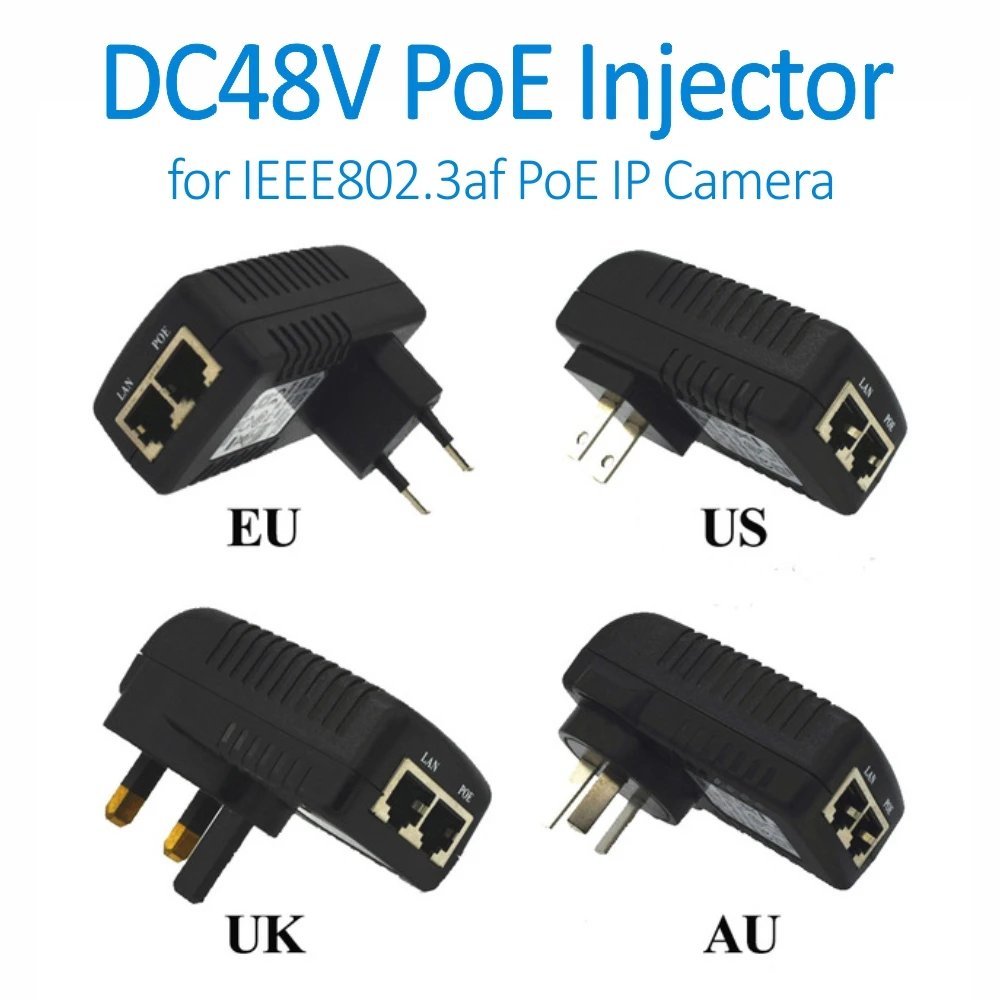 DOERGUIN Wall Plug POE Injector with 48V Power Supply over Ethernet for Hikvision Dahua IEEE802.3af PoE IP Camera Phone | Безопасность и