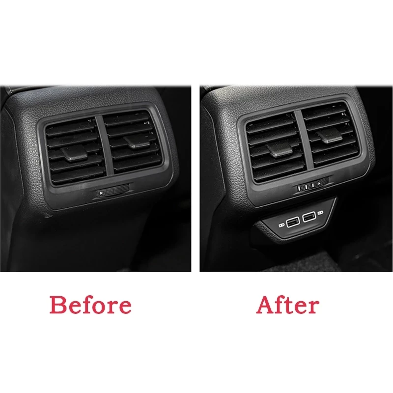 Air conditioning outlet cover Rear Air Outlet Vent Trim Frame A/C Air Vent Outlet Center Armrest USB For VW Golf 7 MK7 2013- 5GG 864 298B 82V