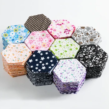 

7pcs/Lot Hexagonal Printed Cotton Fabric Round Patchwork Quilting Fabric For Diy Yoyo Homemade Accessories Kit TJ0425-1