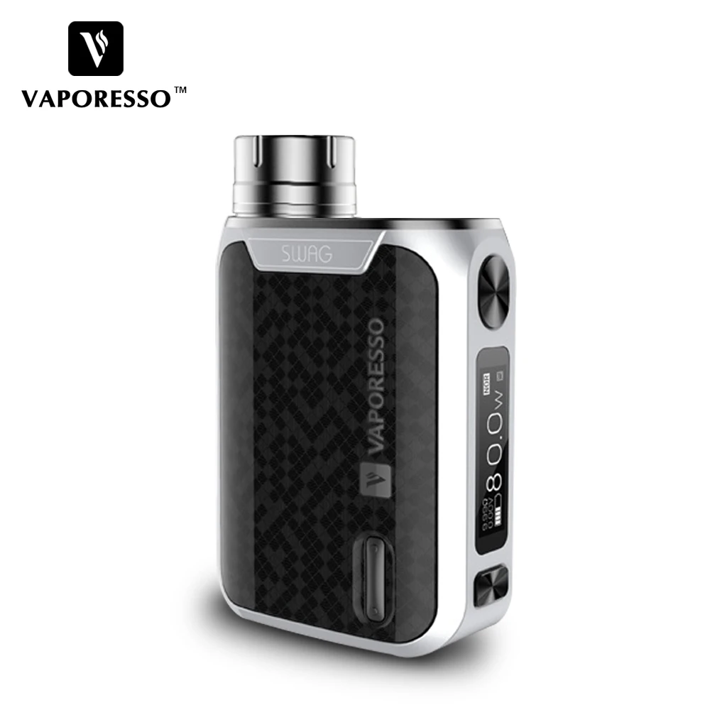 Vaporesso Swag 2 TC бокс мод 80 Вт 0,91 дюймов экран Vape мод подходит PE SE NRG SE танк атомайзер VS Swag электронная сигарета мод - Цвет: swag mod silver